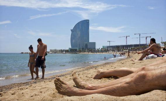 A beach in Barcelona.